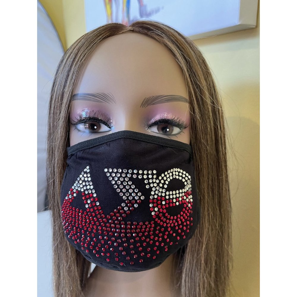Delta Sigma Theta Red Roots Rhinestone Bling Face - Picture 3 of 11
